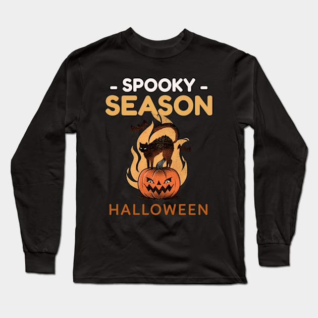 Halloween Spooky Season Long Sleeve T-Shirt by TayaDesign